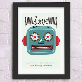personalised robot love machine print by just for you
