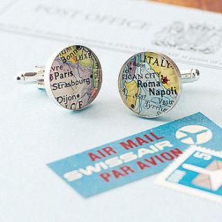 personalised location map cufflinks by evy designs