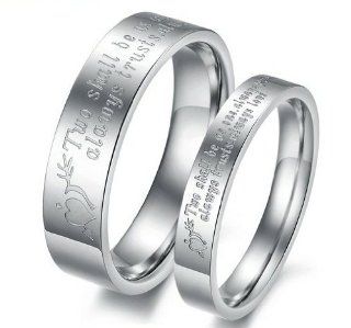 His or Hers Korean Style Titanium Couple Wedding Band Set Ring in a Gift Box (Size Selectable)  R328 (His, 10) His And Hers Rings Jewelry