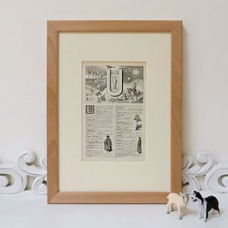 vintage french letter u print by tailor and make