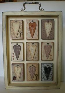 wooden heart shadow box frame by the crafts house