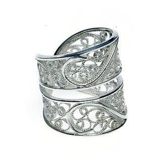 silver filigree links ring by arabel lebrusan