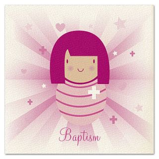 girls 'beams' baptism card by joanne holbrook originals