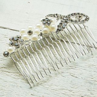 large pearl flower hair comb by highland angel