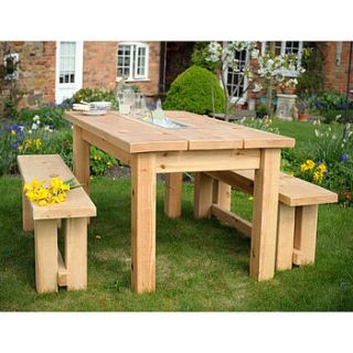 garden trough dining table and benches by the orchard furniture