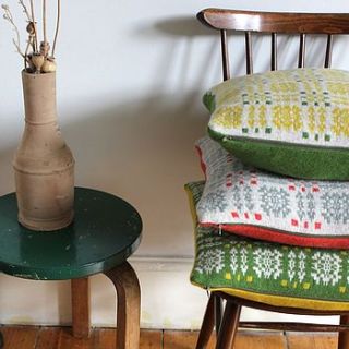 knitted lambswool tapestry cushion by sally nencini