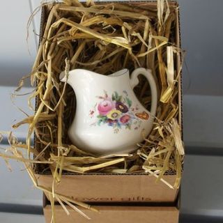 vintage floral china jug by the artisan dried flower company