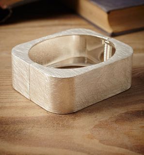 silver square cuff bracelet by lime lace