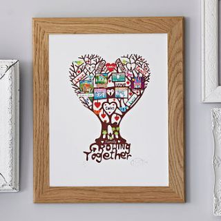 personalised family 'growing together' print by oh studio