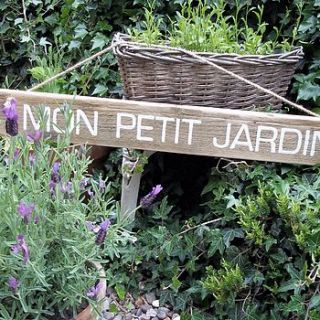 personalised wood french garden sign by potting shed designs