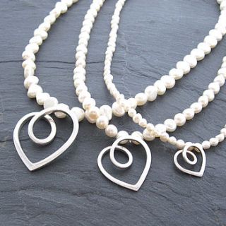 eternal heart pearl necklace by emma kate francis