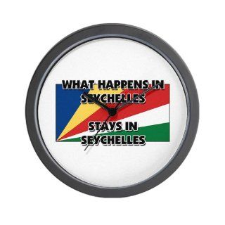  What Happens In SEYCHELLES Stays There Wall Clock  