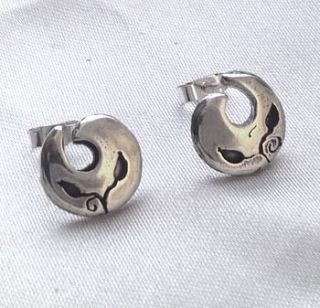 silver swirl stud earrings by dale virginia designs