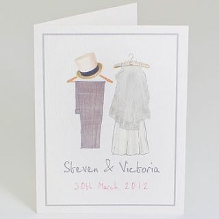 personalised wedding clothes card by violet pickles