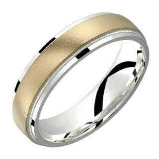 Oggi   Stunning Two Tone Comfort Fit Wedding Band for Him & Her Custom Made Choose your Size. Alain Raphael Jewelry