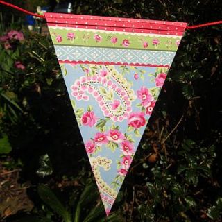 floral paper bunting by zigzag bunting