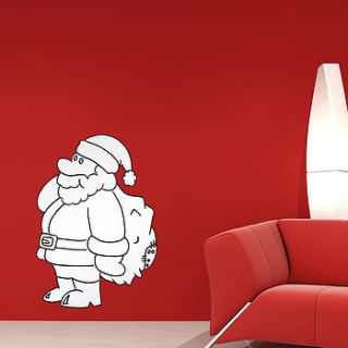 colour in father christmas wall stickers by the binary box