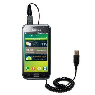 Coiled Power Hot Sync USB Cable for the Samsung Galaxy S with both data and charge features   Uses Gomadic TipExchange Technology Electronics