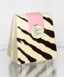 small chocolate handbag zebra print by clifton cakes