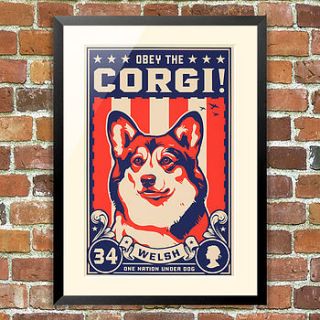 corgi, 'obey the corgi' print by the animal gallery