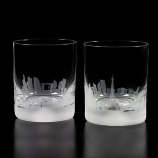 pair of paris skyline crystal tumblers by inkerman london