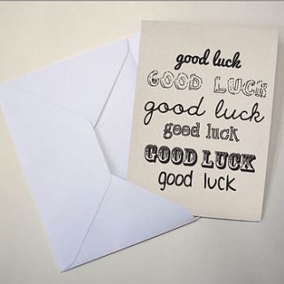 'good luck' type card by nicole stollery design
