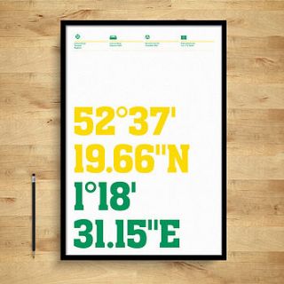 norwich city posters, stadium coordinates by dinkit