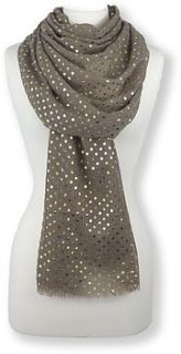 gold polka dot scarf by miss shorthair