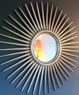 antique silver starburst wall mirror by the forest & co