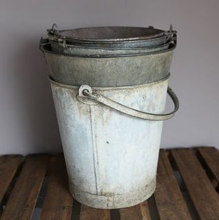 vintage metal bucket by homestead store