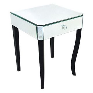 single drawer mirrored bedside table by out there interiors