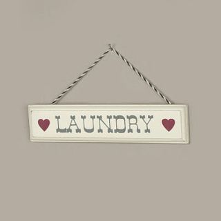 wooden laundry sign by dibor