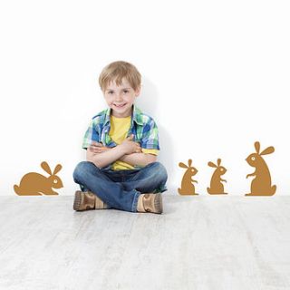 children's woodland rabbit wall stickers by snuggledust studios