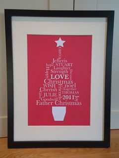 christmas 'family' tree print by tailored chocolates and gifts