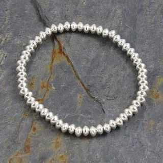 silver bead friendship bracelet new by nest