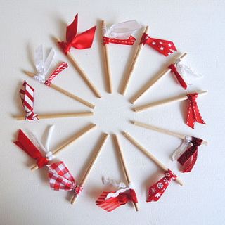 set of twelve chistmas ribbon cake toppers by sew sweet violet