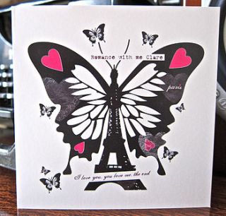 personalised paris valentine's card by clareisaacs design
