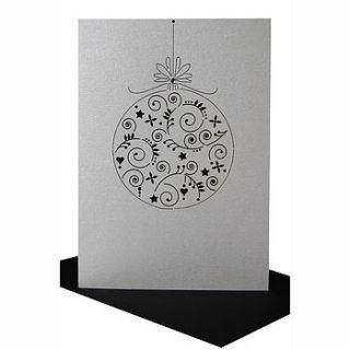 glamour bauble laser cut christmas card by rock villa designs
