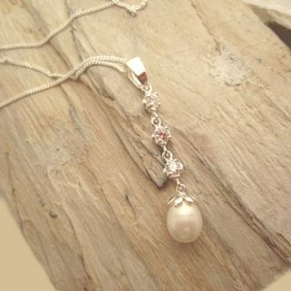 delicate drop pearl pendant by tigerlily jewellery