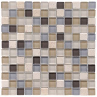 EliteTile Sierra 11 3/4 x 11 3/4 Polished Glass and Stone Square