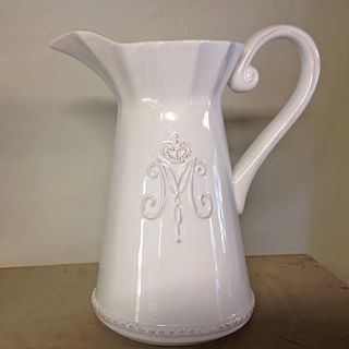 monogrammed china jug by velvet brown