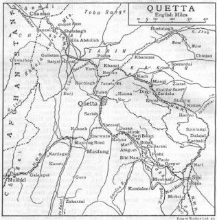 PAKISTAN Quetta & environs sketch map. British India, 1924   Wall Maps