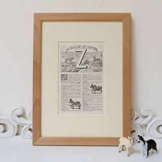 vintage french letter z print by tailor and make