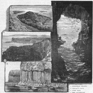 STAFFA Herdsman Island; Fingal's Cave; Colonnade, antique print 1898  