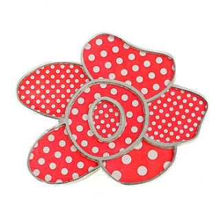 polka dot flower brooch by very beryl