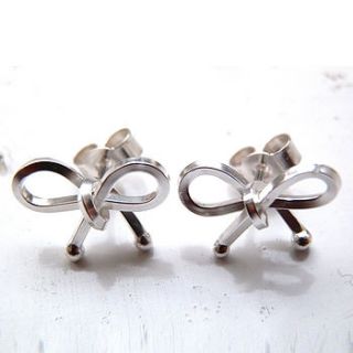 bow stud earrings by kirsty taylor jewellery