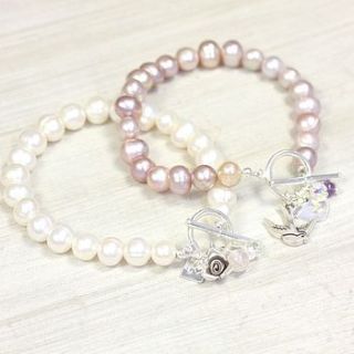 personalised charm freshwater pearl bracelet by lisa angel