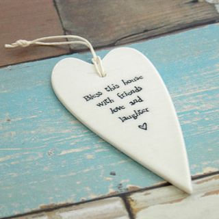 porcelain heart hanging decorations by the alphabet gift shop