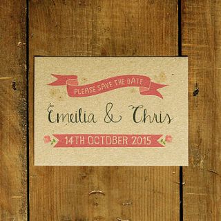 vintage country kraft save the date card by feel good wedding invitations