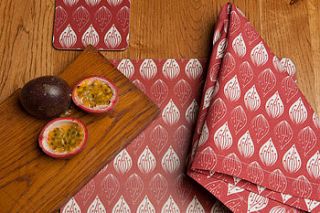 isabella red set of four placemats by ochre & ocre